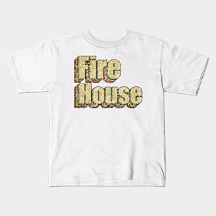 Fire House // Vintage Rainbow Typography Style // 70s Kids T-Shirt